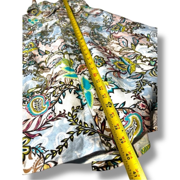 White House Black Market Spring-y White Strapless Blue/Brown Floral Midi Dress - Picture 9 of 16